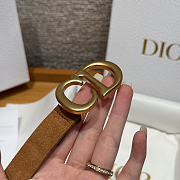 Okify Dior Brown Suede Belt 2cm - 4