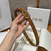 Okify Dior Brown Suede Belt 2cm - 1