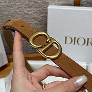 Okify Dior Brown Suede Belt 2cm - 3