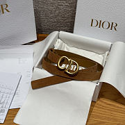 Okify Dior Brown Suede Belt 2cm - 2