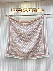 Okify Dior Diortwin Pink And Gray Mulberry Silk Square Scarf 90x90cm - 1