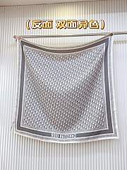 Okify Dior Diortwin Pink And Gray Mulberry Silk Square Scarf 90x90cm - 3