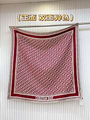 Okify Dior Diortwin Black And Red Mulberry Silk Square Scarf 90x90cm - 1