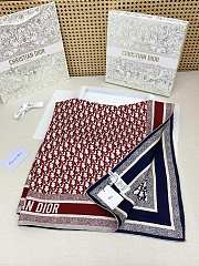 Okify Dior Diortwin Black And Red Mulberry Silk Square Scarf 90x90cm - 5