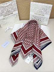 Okify Dior Diortwin Black And Red Mulberry Silk Square Scarf 90x90cm - 4