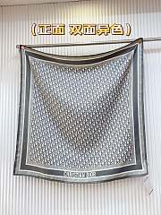 Okify Dior Diortwin Dark Blue And Gray Mulberry Silk Square Scarf 90x90cm - 5