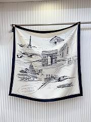 Okify CC White Silk Square Scarf 90x90cm - 1