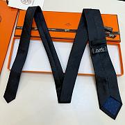 Okify Hermes Black Silk Tie 28934 - 6