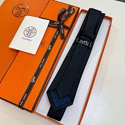 Okify Hermes Black Silk Tie 28934 - 5