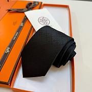 Okify Hermes Black Silk Tie 28934 - 1