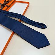 Okify Hermes Dark Blue Silk Tie 28935 - 4