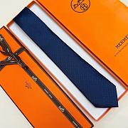 Okify Hermes Dark Blue Silk Tie 28935 - 3