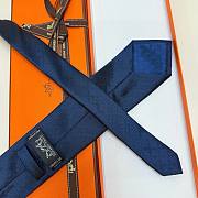 Okify Hermes Dark Blue Silk Tie 28935 - 2
