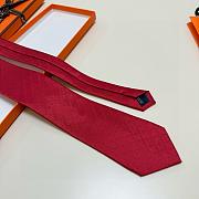 Okify Hermes Red Silk Tie 28936 - 6