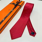 Okify Hermes Red Silk Tie 28936 - 4