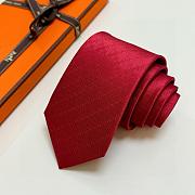 Okify Hermes Red Silk Tie 28936 - 3