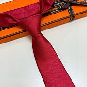 Okify Hermes Red Silk Tie 28936 - 2