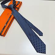 Okify Hermes Dark Blue Silk Tie 28937 - 6