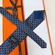 Okify Hermes Dark Blue Silk Tie 28937 - 5