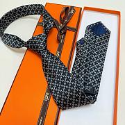 Okify Hermes Black Silk Tie 28938 - 5