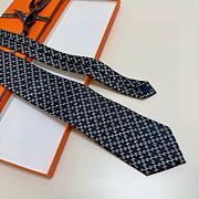 Okify Hermes Black Silk Tie 28938 - 4