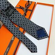 Okify Hermes Black Silk Tie 28938 - 2