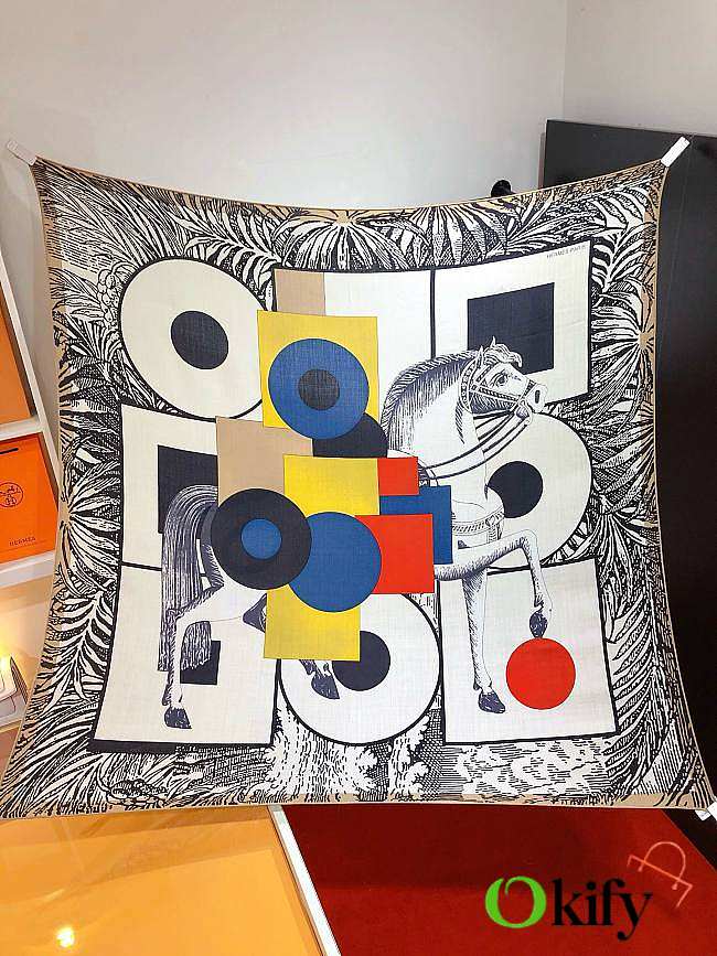 Okify Hermes Cavalier En Formes Square Scarf 140x140cm - 1