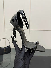 Okify YSL Black Patent High Heels With Logo Heel 10.5cm - 4