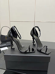 Okify YSL Black Patent High Heels With Logo Heel 10.5cm - 2