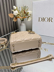 Okify Dior Lady Mini Bag Beige Gold Hardware 17x15x7cm - 5