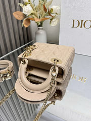 Okify Dior Lady Mini Bag Beige Gold Hardware 17x15x7cm - 4
