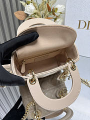 Okify Dior Lady Mini Bag Beige Gold Hardware 17x15x7cm - 3