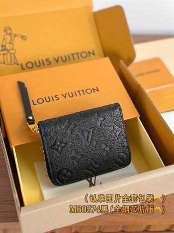 Okify Louis Vuitton Zippy Black Wallet M60574 11x8.5x2cm 