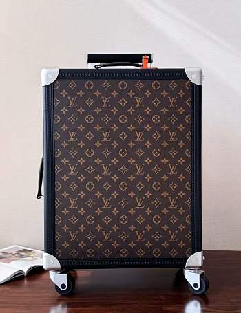 Okify Louis Vuitton Rolling Trunk Black And Brown Suitcase M10117 55x39x24cm