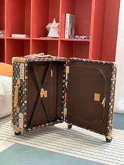 Okify Louis Vuitton Rolling Trunk Brown Suitcase With Colorful Monogram 55x39x21cm - 5