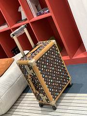 Okify Louis Vuitton Rolling Trunk Brown Suitcase With Colorful Monogram 55x39x21cm - 4
