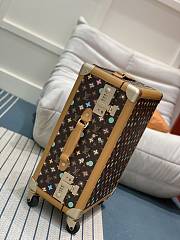 Okify Louis Vuitton Rolling Trunk Brown Suitcase With Colorful Monogram 55x39x21cm - 3