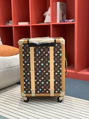 Okify Louis Vuitton Rolling Trunk Brown Suitcase With Colorful Monogram 55x39x21cm - 2
