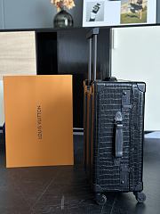 Okify Louis Vuitton Rolling Trunk Black Crocodile Suitcase M12881 55x39x21cm - 6