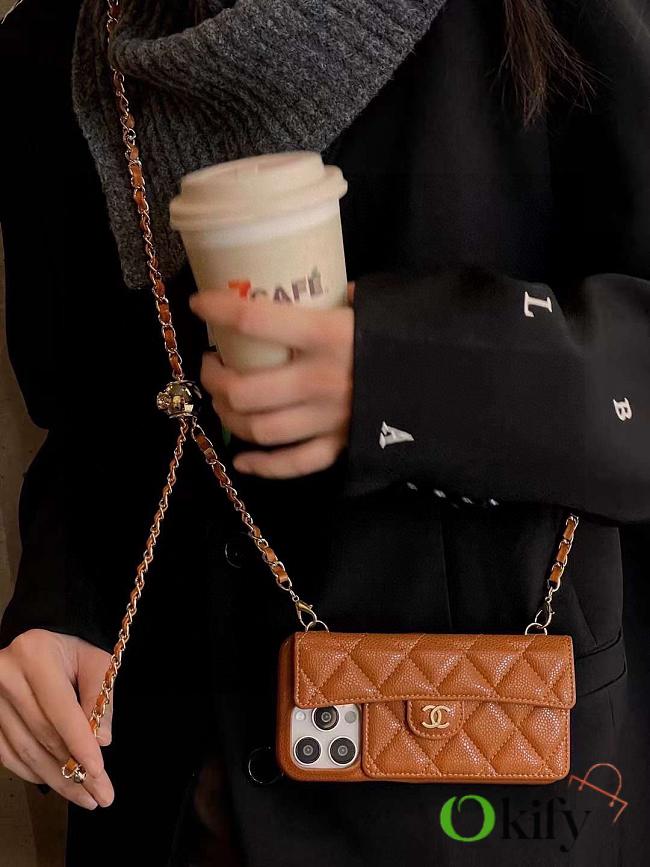 Okify CC Brown Phone Case Crossbody Strap  - 1