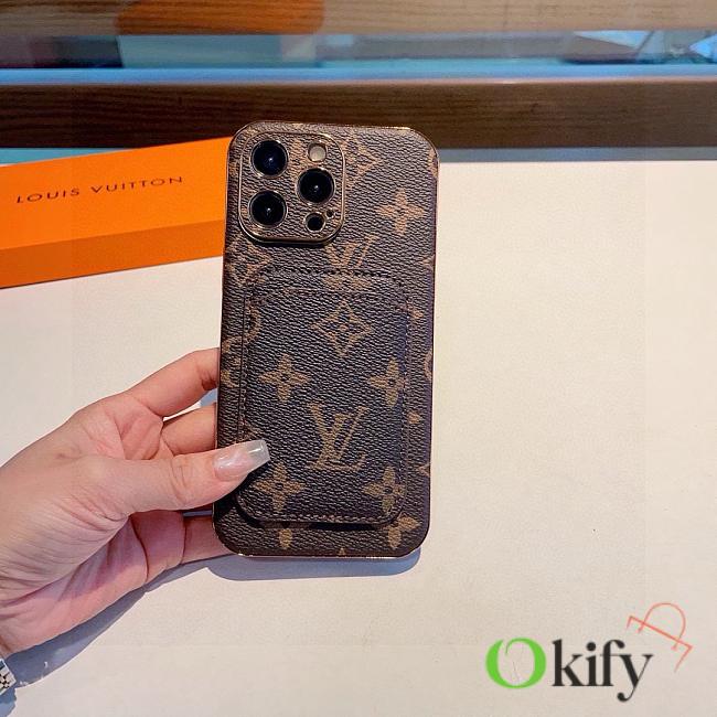 Okify Louis Vuitton Brown Phone Case With Card Holder 28954 - 1