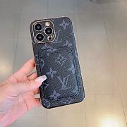 Okify Louis Vuitton Black Phone Case With Card Holder 28955 - 1