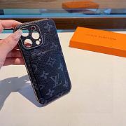 Okify Louis Vuitton Black Phone Case With Card Holder 28955 - 2