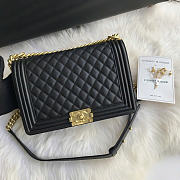 Okify CC Boy Bag Large Black Caviar Gold Hardware 28cm  - 3
