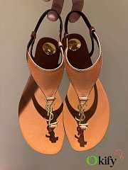 Okify YSL Brown Cassandra Sandals In Caramel 1cm  - 1