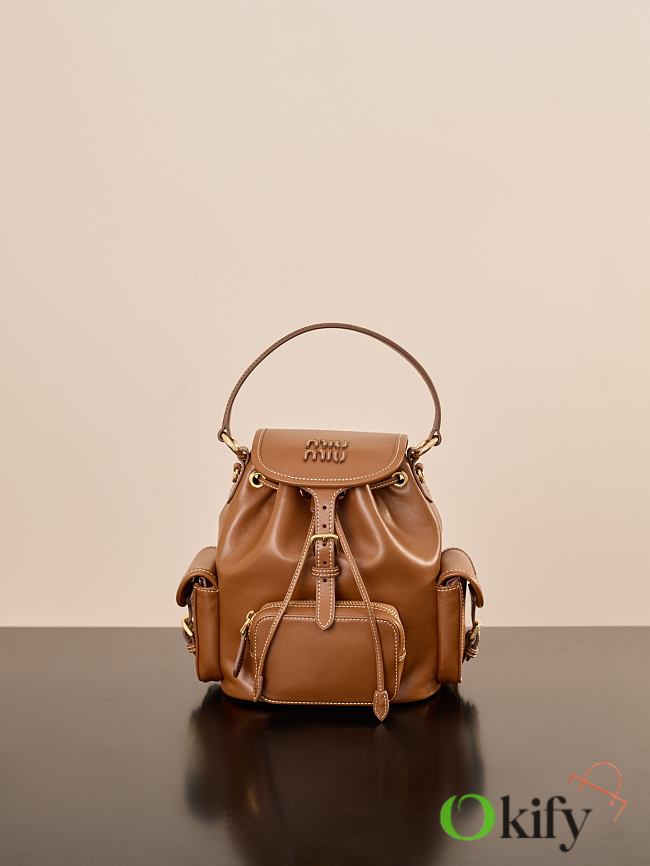 Okify MiuMiu Brown Backpack 22x18x11.5cm - 1