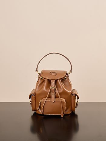 Okify MiuMiu Brown Backpack 22x18x11.5cm