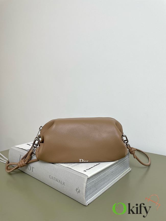 Okify Dior Bow Brown Pouch 20x11x8cm  - 1
