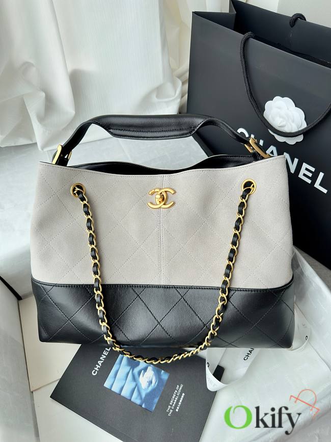 Okify CC 25A Hobo Bag Gray And Black 36x24x12cm  - 1