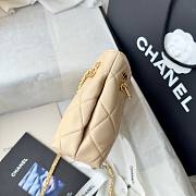 Okify CC 26S Wallet On Chain Bag Beige Lambskin 24x16x7.5cm - 3